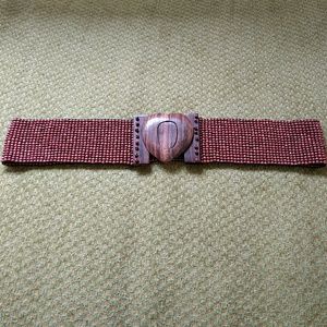 Balinese beaded brown elastic belt