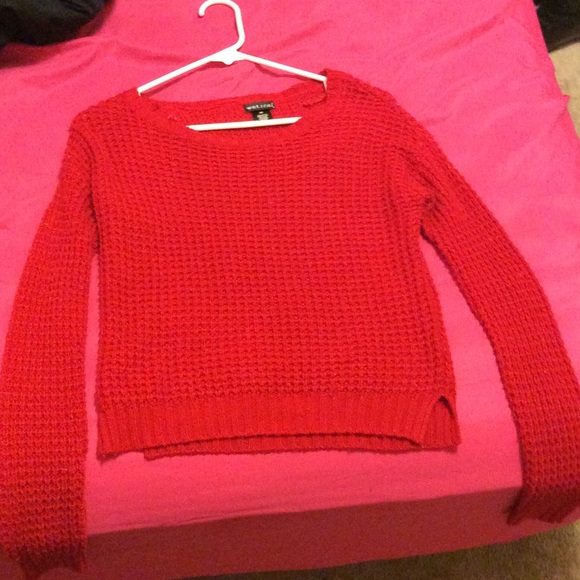 Red knitted sweater