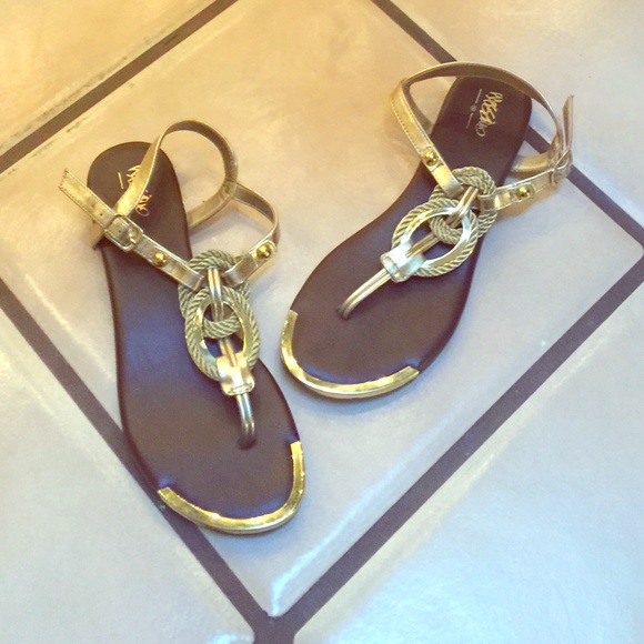 Strappy gold sandals