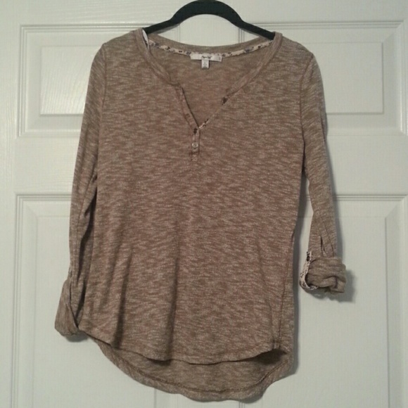 Heather Tan 3/4 Sleeve Top