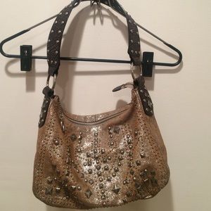 Betsy Johnson metallic studded bag