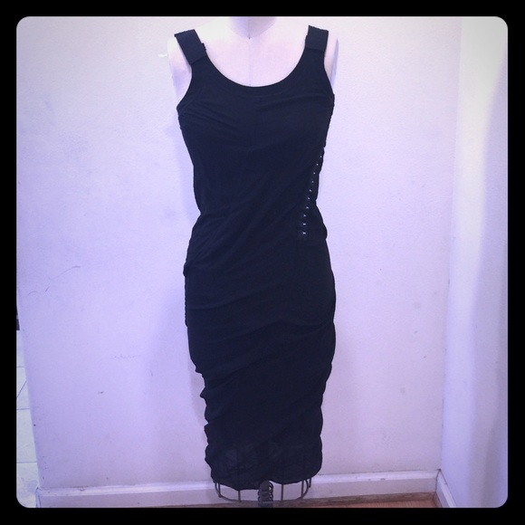 Dolce and Gabana black twisted layered dress