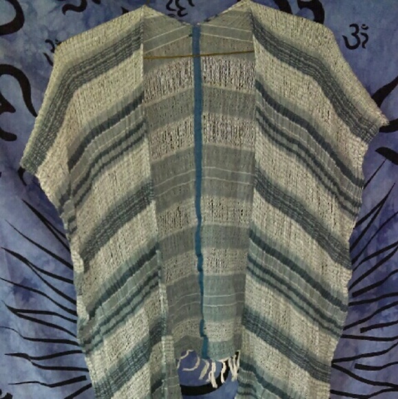 American Eagle Striped Poncho