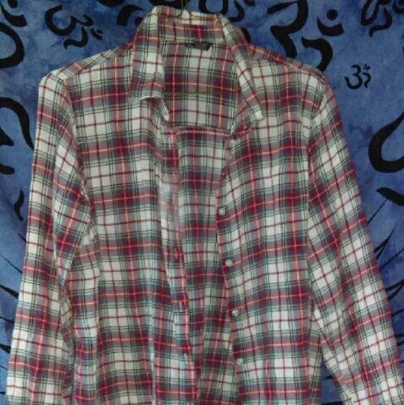 Red, White, and Blue Plaid Flannel - Picture 1 of 3