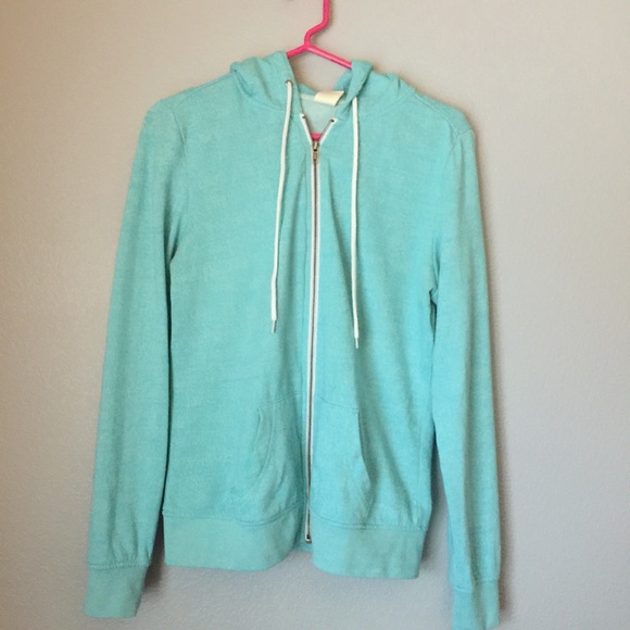 Light blue zip up sweater