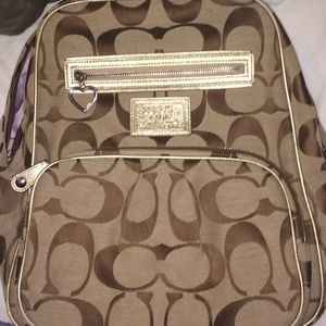 coach backpack gold