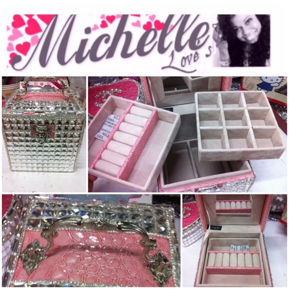 Portable Sparkly Crystal Rhinestone Jewelry Box