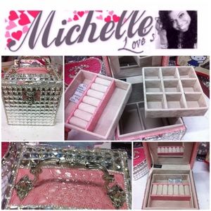 Portable Sparkly Crystal Rhinestone Jewelry Box