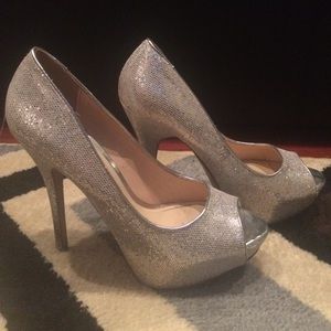 Stunning silver sparkle heels