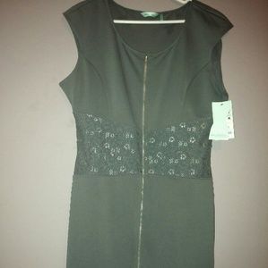 Grey dress with silver lace middle