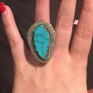 Large turquoise ring. Costume