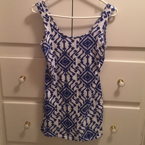 Tribal blue/white dress