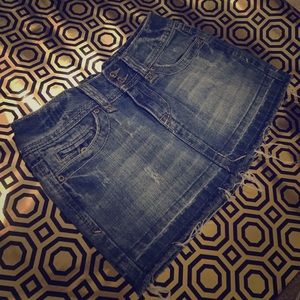 Aeropostale Distressed Denim Mini Skirt