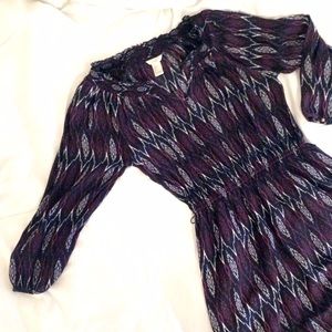 Tribal Print Long Sleeve Dress