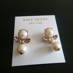 NWOT Kate spade Faux Pearl and crystal earrings