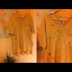 Free people destructed pocket tee