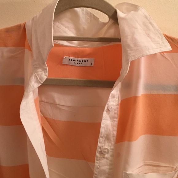 Equipment silk stripe blouse