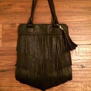 Black Fringe Purse