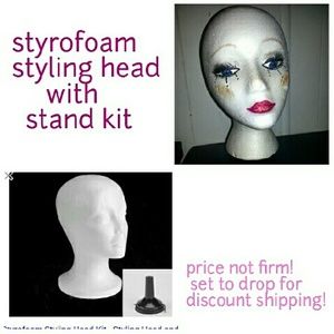wig and beanie styling head with stand