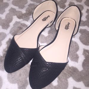 Black suede pattern flats!