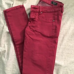 Volcom deep red skinny jeans