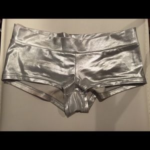 Metallic silver shorts