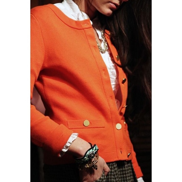 Orange with Gold Buttons Cardigan