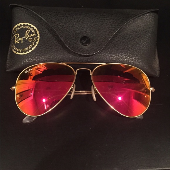 Hot pink metallic raybans AUTHENTIC