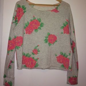 Rose print sweater