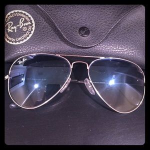 Baby blue gun metal raybans