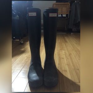 Womens original tall hunter rain boot black sz 9