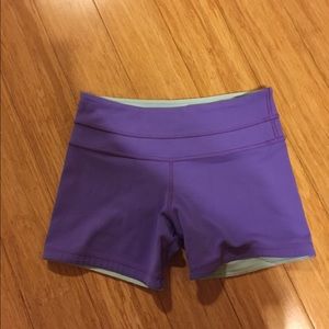 Purple and mint reversible lululemon shorts