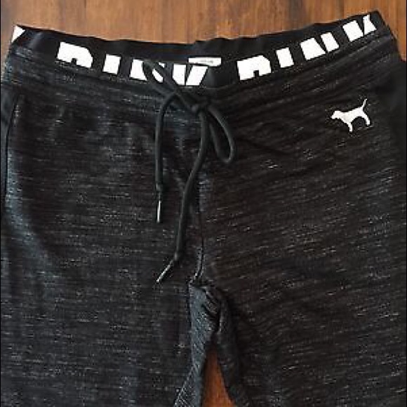 ❌SOLD❌Black marled Gym Pants by Pink - Picture 4 of 4