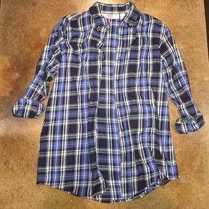 Blue and green flannel