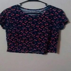 Cute cherry printed crop top