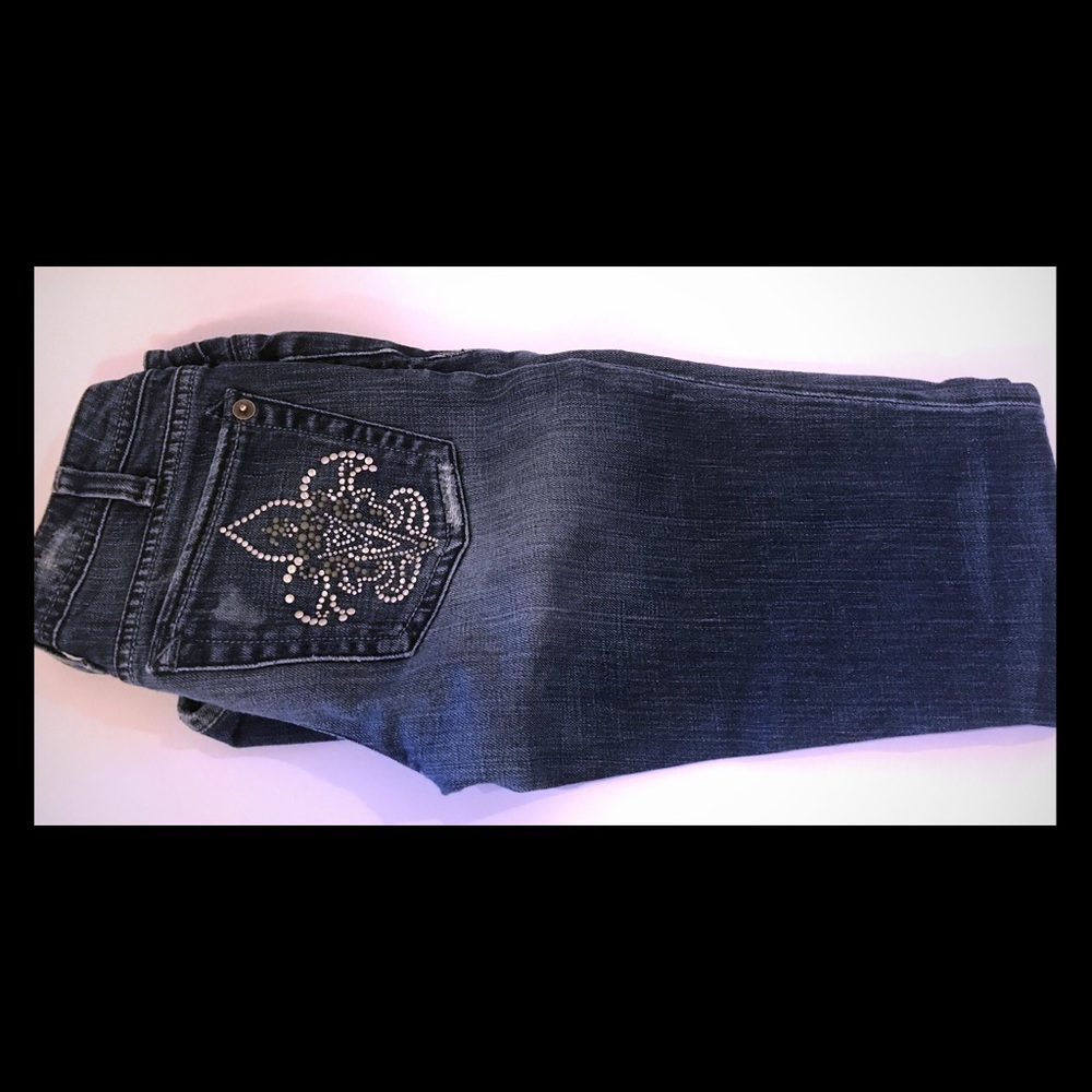 Arden B Boot Cut Embellished Back Pocket Jeans