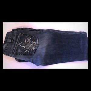 Arden B Boot Cut Embellished Back Pocket Jeans