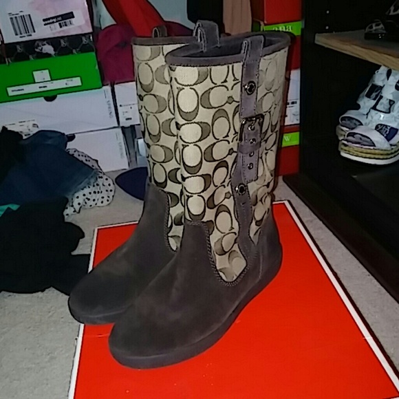 Suede Coach boots
