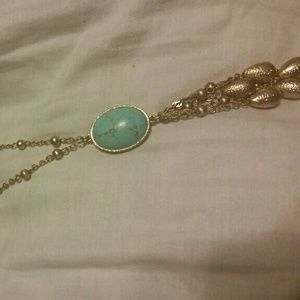 Lia Sophia long torquoise necklace