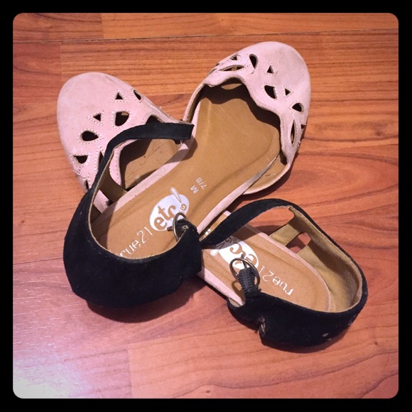 Pink and Black Flats