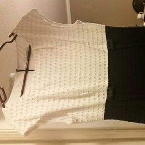 Dress barn Navy Blue and White sheath dress