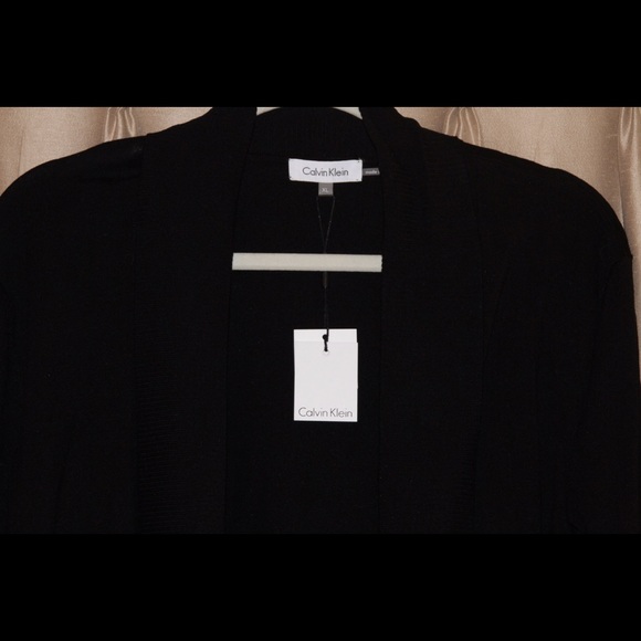 SOLD Klein Black Open Front Sweater - Picture 2 of 3