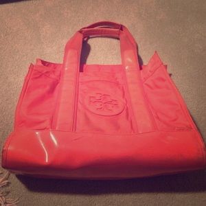 Orange Tory Burch Nylon Tory Tote