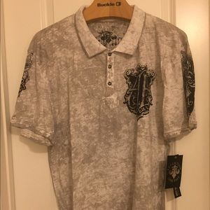 NWT Affliction polo tee men's 2XL