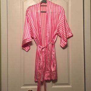 VS candy stripe satin robe