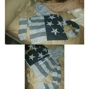 American flag crop top hoodie