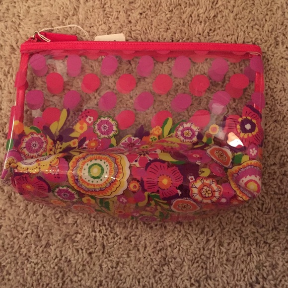Large clear Vera Bradley cosmetic bag