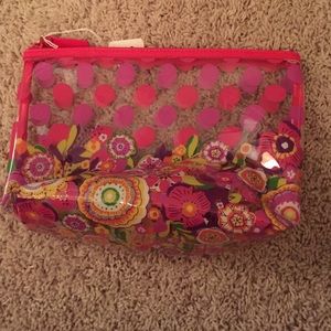 Large clear Vera Bradley cosmetic bag