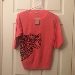 Leopard intarsia sweater size small