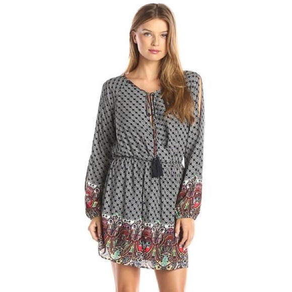 Ark & Co Women's Tie-Front Peasant Dress